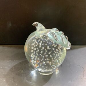 Glass apple paperweight